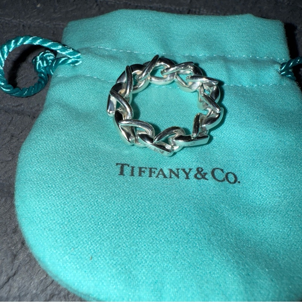 Tiffany & Co. Silver Forge Interlocking Ring 8.5